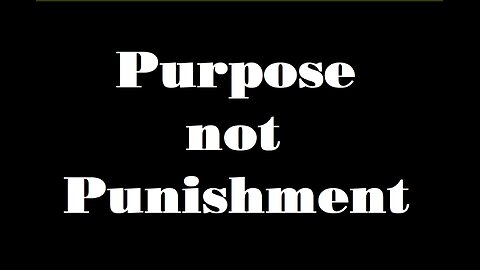 Purpose not Punishment