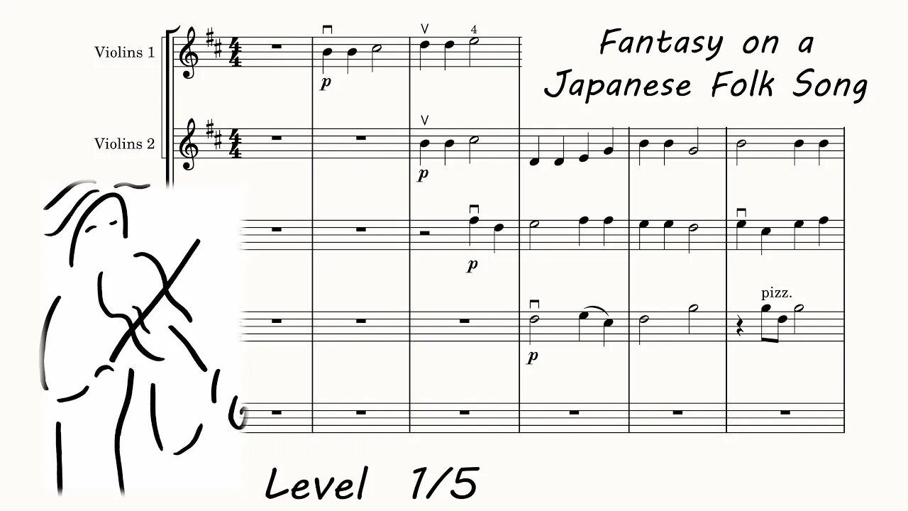 Fantasy on a Japanese Folk Song. Play Along. Music Score for Orchestra. www.SashaViolin.com