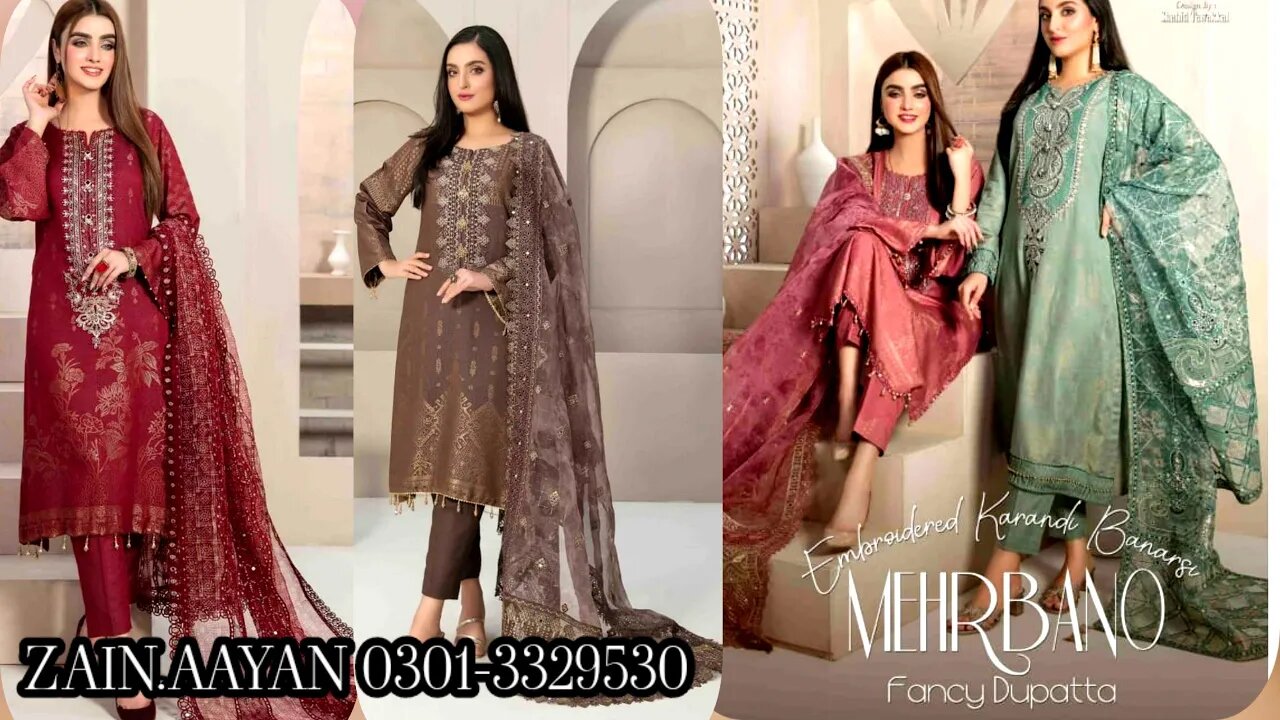 MEHER BANO || KARRANDI BANARSI || FANCY DUPATTA || TAWAKKAL || ZAIN.AAYAN COLLECTION ||