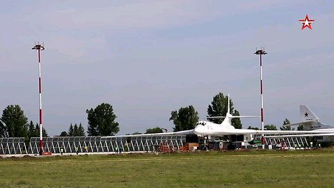 A pair of Tupolev Tu-160 Blackjack strategic bombers of the Russian Aerospace Forces carried out a