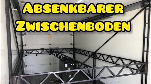 Grundkonstruktion des absenkbaren Zwischenbodens in unserem Anhänger.