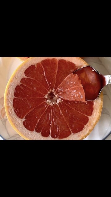 Enjoying a delicious grapefruit with the correct tool