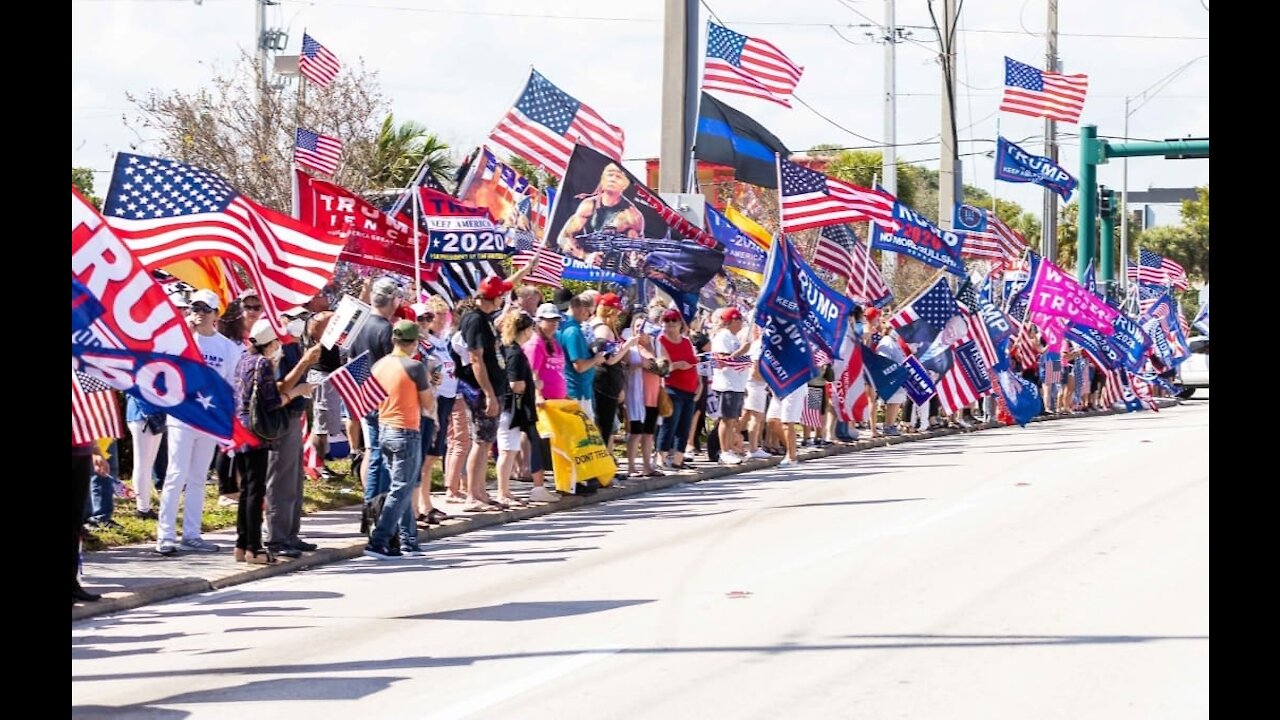Thousands & Thousands Line Streets In Florida Celebrate Donald Trump On Presidents' Day