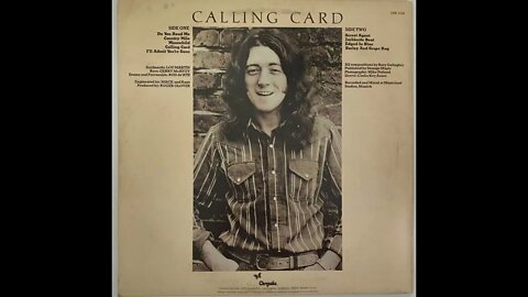 Rory Gallagher Calling Card Full Album Vinyl Rip (1976)