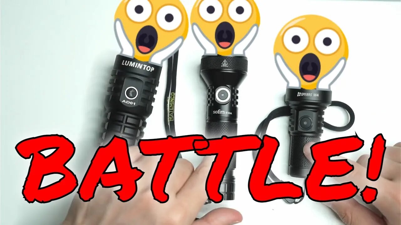 Flashlight Comparison Review: Lumintop AD01 vs Sofirn IF22a vs Speras M4 | TIR Thrower Battle!