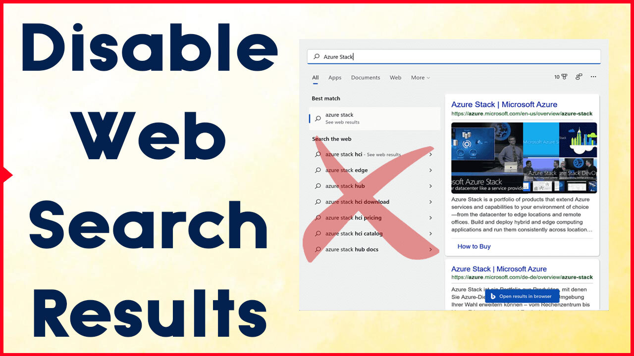 Disable web search results in Windows | Stop web results in search