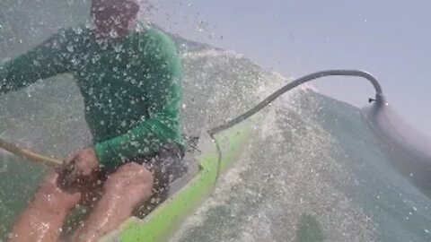 1 man outrigger surfing at Doheny