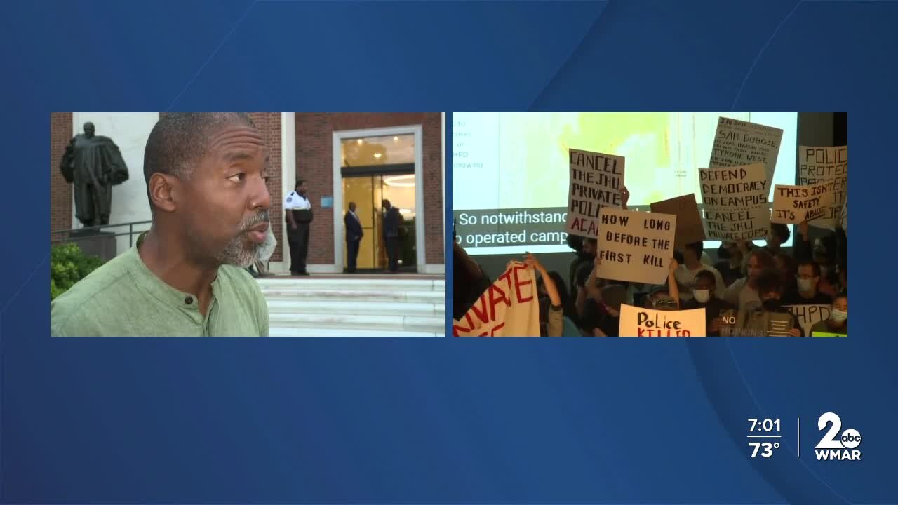 JHU student protest police force on campus