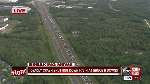 Fatal accident shuts down parts of northbound I-75 in Hillsborough County