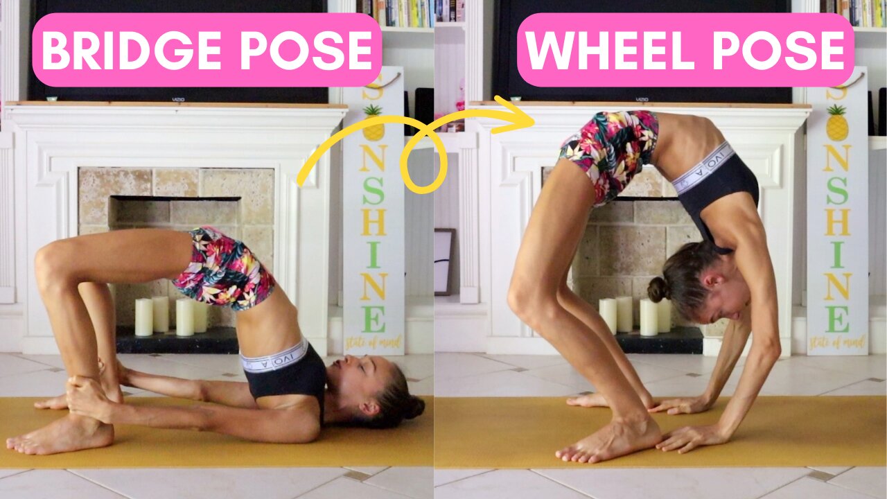 BRIDGE POSE & WHEEL POSE | How To Progress From Bridge To Full Wheel Pose | W/ Modifications 🧘‍♀️