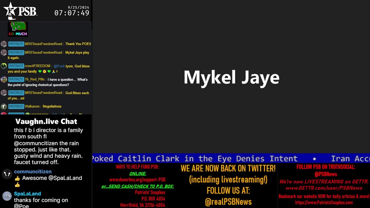 2024-09-25 07:00 EDT - Patriots Soapbox AM: with MykelJaye