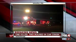 One Killed, two injured in car crash