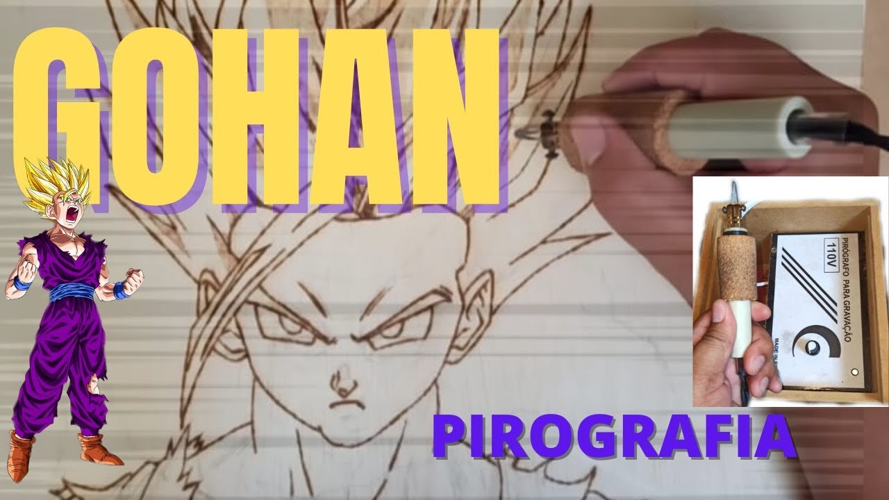 PYROGRAPHY. GOHAN DRAGON BALL Z.