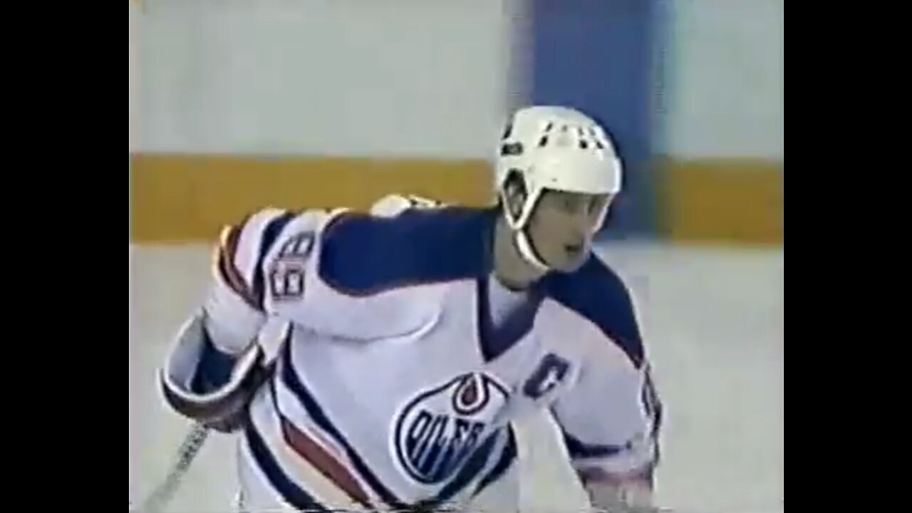 Gretzky Hit on Dave Ellett - 1988 Playoffs