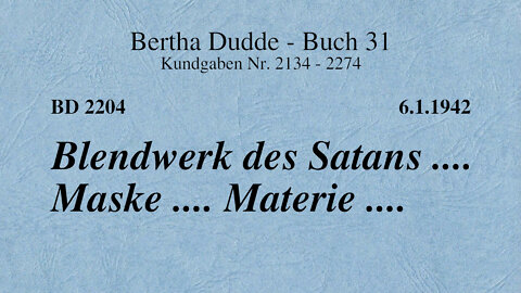 BD 2204 - BLENDWERK DES SATANS .... MASKE .... MATERIE ....