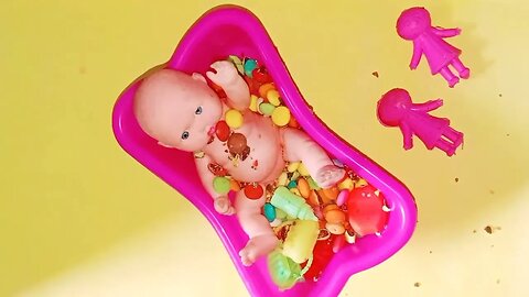 Satisfying ASMR | Magic Bathtubs with Rainbow Kinetic Sand M&M's & Skittles Candy Mixing Cutting