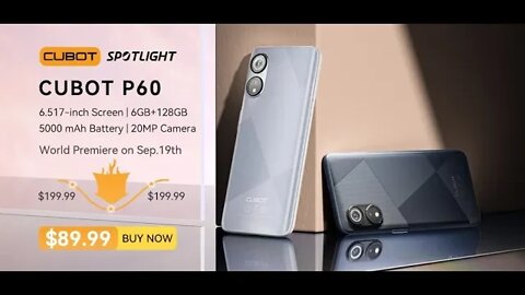 Cubot P60, Android 12 Smartphone, Octa core, 6gb Ram, 128gb Rom 256gb Extended, 20mp Camera, 5000mah