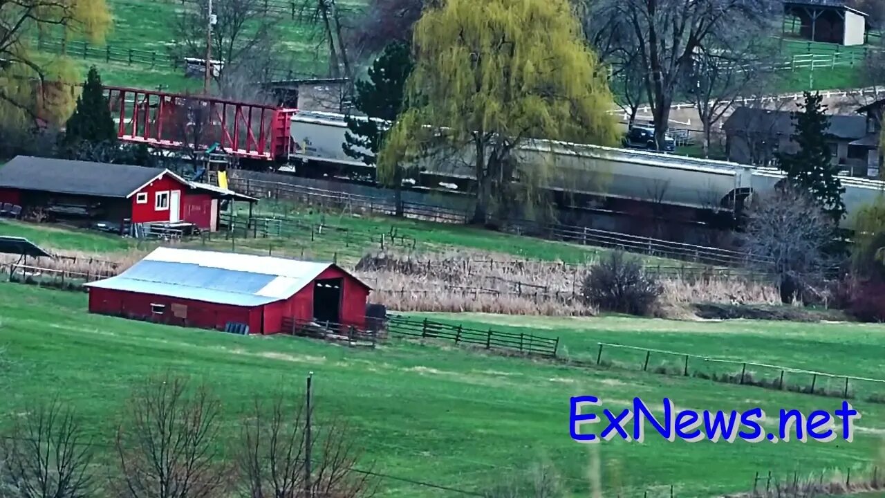 BC Rail/CN Train Winds through Coldstream BC.