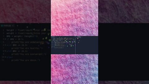 Creating An Adult BMI Calculator #shorts #python #programming #program #subscribe #follow