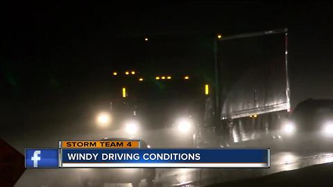 Wind gusts, heavy rain creates hazardous conditions for truck drivers traveling through SE Wisconsin