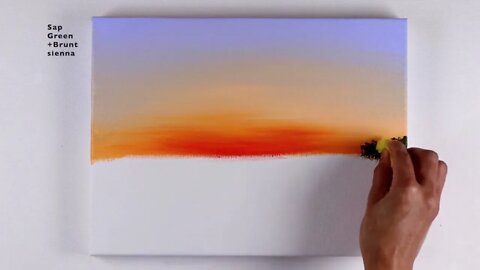 Sunset Painting | Sunset Landscape Painting | Sunset on the Lake Acrylic Painting