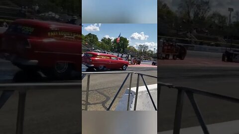 Fast Eddie's Chevy Nomad vs Monte Carlo plus burnouts