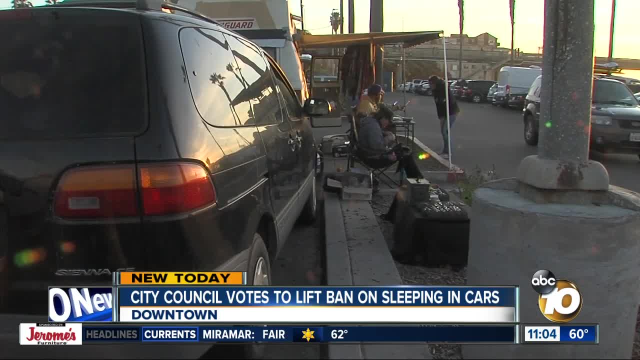 City Council votes to lift ban on sleeping in cars