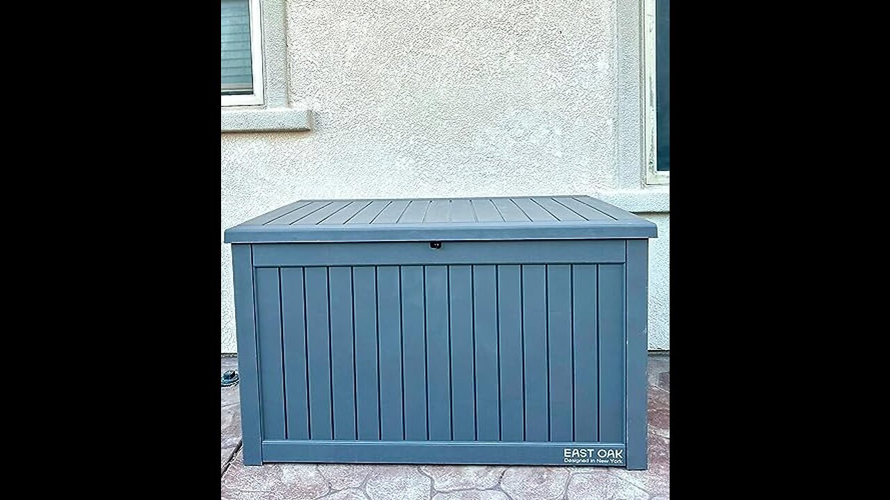 EAST OAK 60 Gallon Deck Box, Outdoor Storage Box with Padlock for Patio Furniture, Patio Cushio...