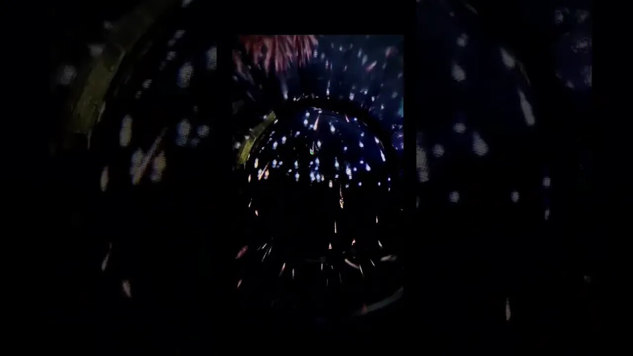 glass of water and smartphone #fireworks #effect