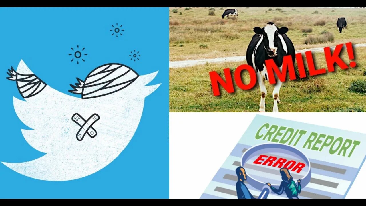 INACCURATE CREDIT REPORTING, DESTABILIZED TWITTER, DAIRY DROUGHT