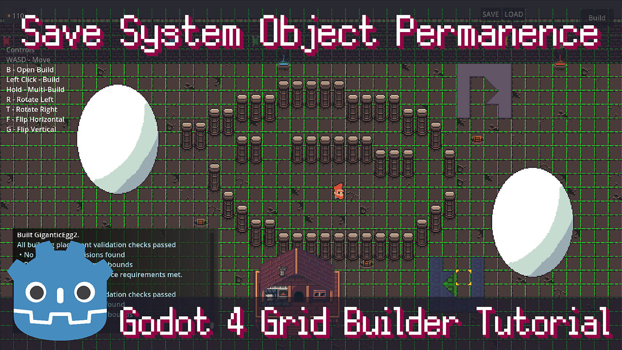 Saving and Loading Objects Placed During Gameplay ~ Godot 4 Tutorial (Grid Builder Plugin)