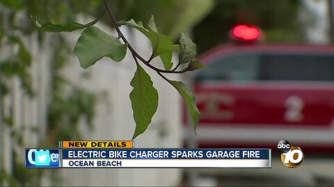 Electric bike charger sparks garage fire