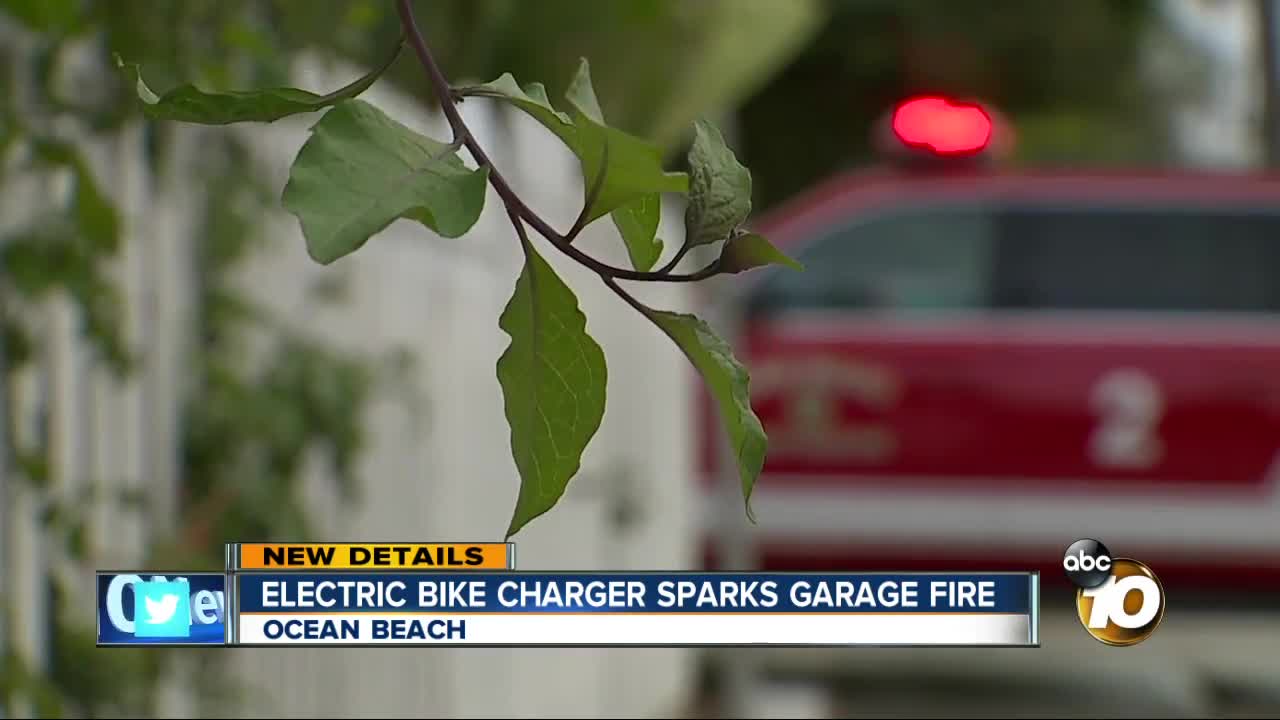 Electric bike charger sparks garage fire