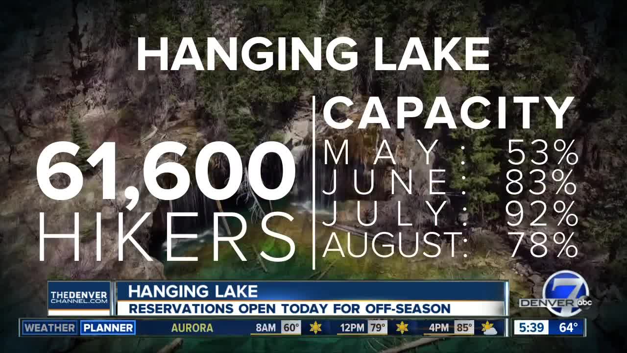 Hanging Lake off-season reservations start today