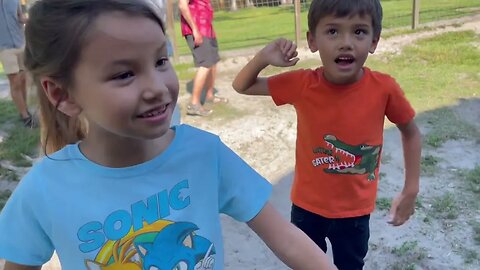 BRAEDEN WAS TOO SCARED TO PET THE KANGAROO AND FEED THE GOATS