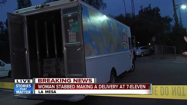 Woman stabbed making delivery at 7-Eleven