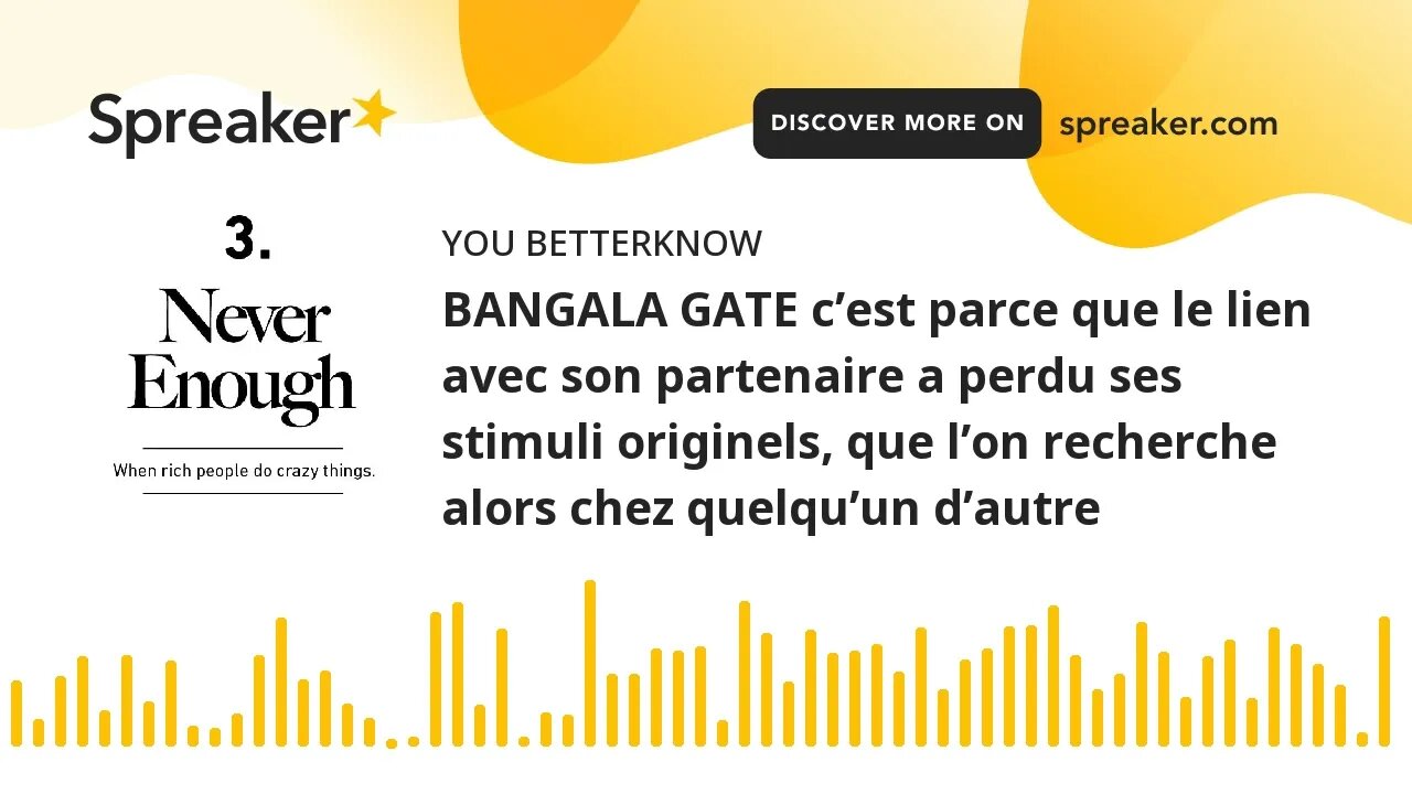 BANGALA GATE c’est parce que le lien avec son partenaire a perdu ses stimuli originels, que l’on rec