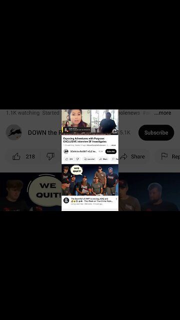 This channel has ZERO credibility with SF Investigates on panel @DOWNtheRABBITHOLENews