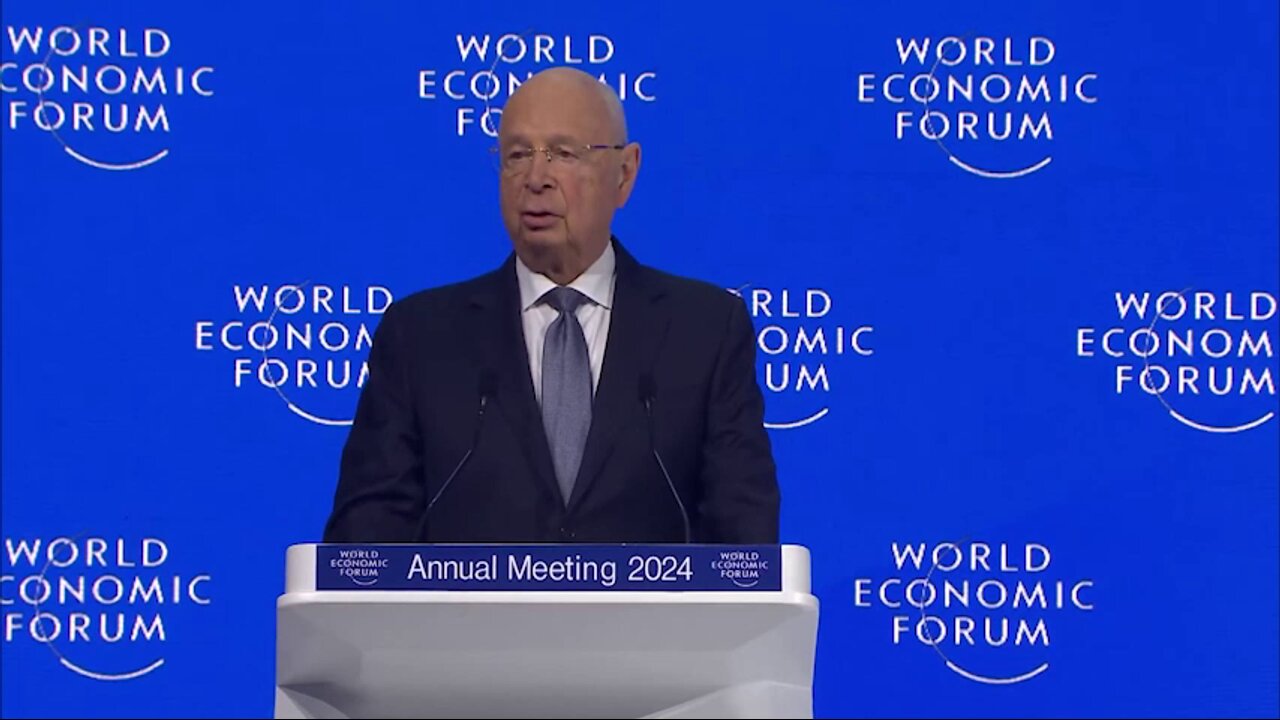 Klaus 'Anal' Schwab, founder of the WEF, speaking at this year's annual Davos meeting