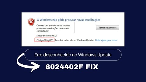 Erro Desconhecido 8024402F no WINDOWS UPDATE [Windows 7]