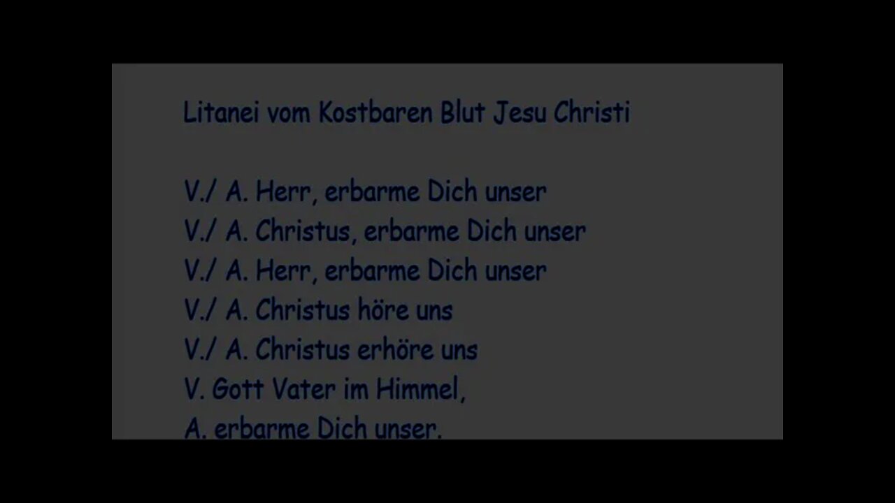 2/9 Litanei vom Kostbaren Blut Jesu Christi im Geiste der Liebesflamme