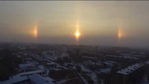 Fenómeno natural incrível cria auréola à volta do Sol!