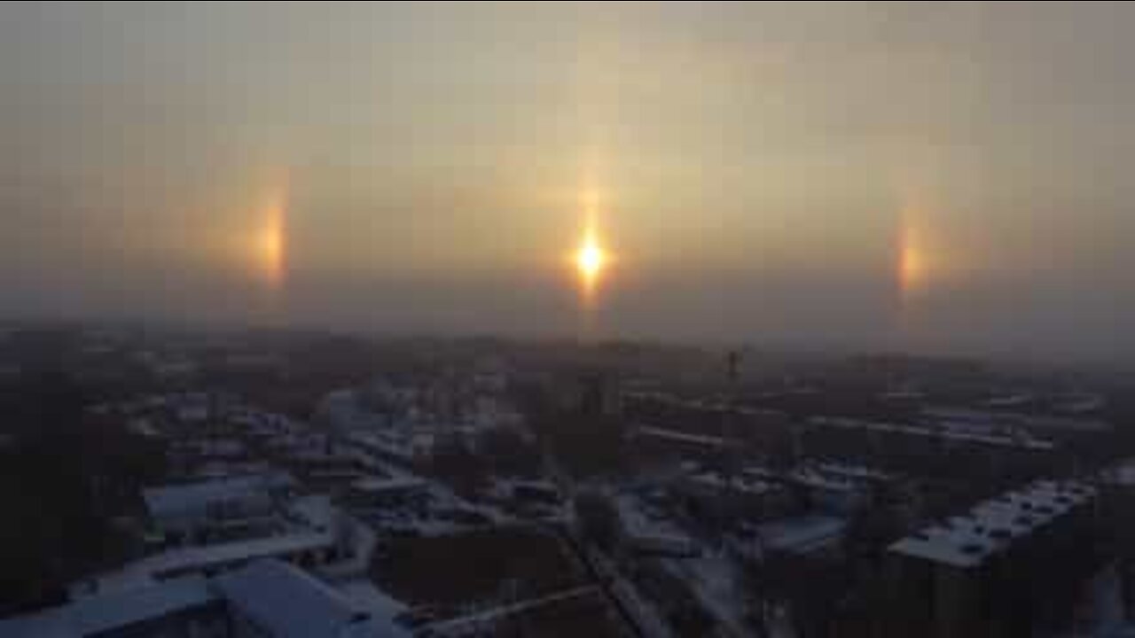 Fenómeno natural incrível cria auréola à volta do Sol!