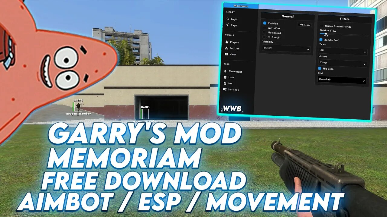 Memoriam [Garry's Mod / Gmod Cheat] Aimbot + ESP + Movement & Much More