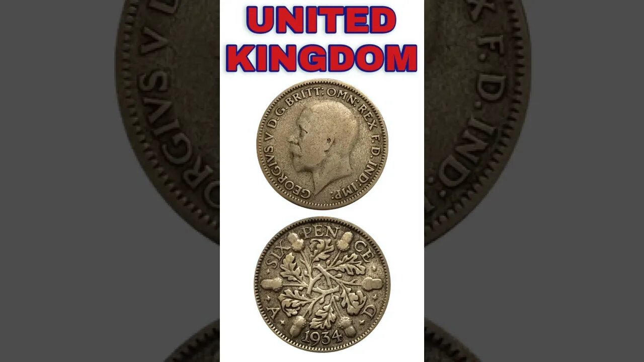 United kingdom 6 pence 1934.#shorts #coinnotesz