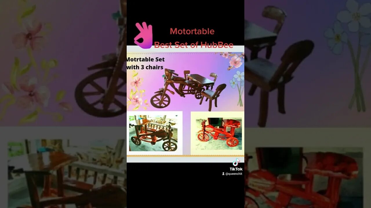 MOTORTABLE SET WITH 3 CHAIRS