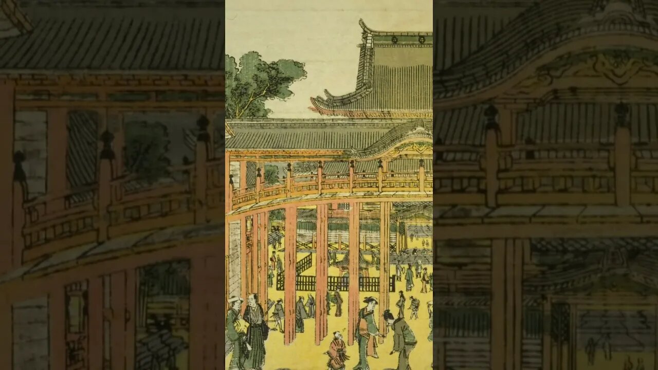 Shrines, Temples, and Japanese People depicted in Ukiyo-e Ueno Toshogu Shrine, #shorts