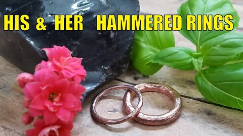 How to make a set of his and her hammered rings.