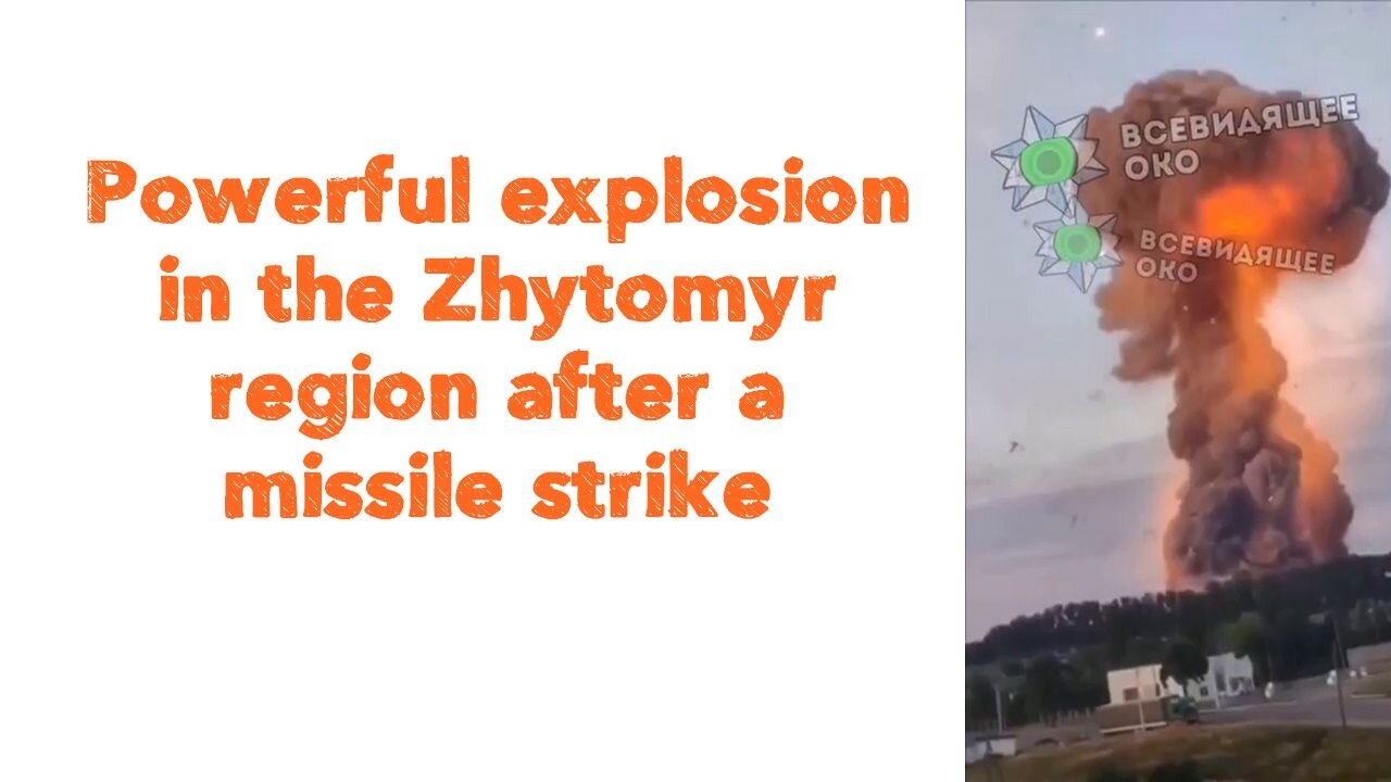 Powerful explosion in the Zhytomyr region after a missile strike