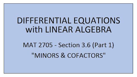 MAT 2705 - Section 3.6 (Part 1)